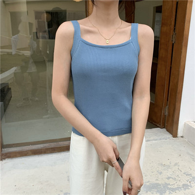 Maieu de damă din catifea cu bretele largi și decolteu pătrat