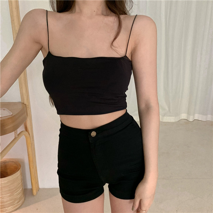 Maieu scurt de dama cu bretele subtiri in mai multe culori