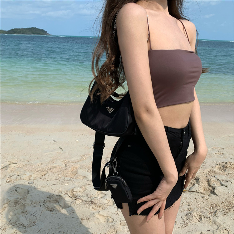 Maieu scurt de dama cu bretele subtiri in mai multe culori