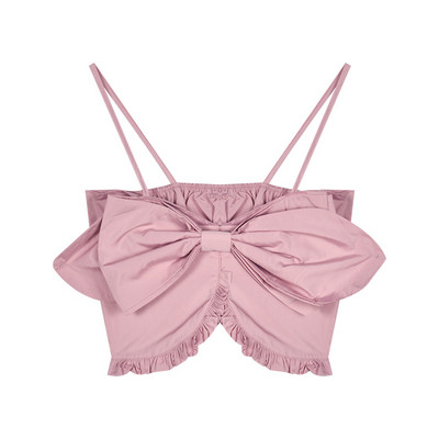 Maieu scurt de damă cu bretele subțiri și panglică