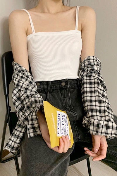 Maieu casual dama cu bretele subtiri model uni - mai multe culori