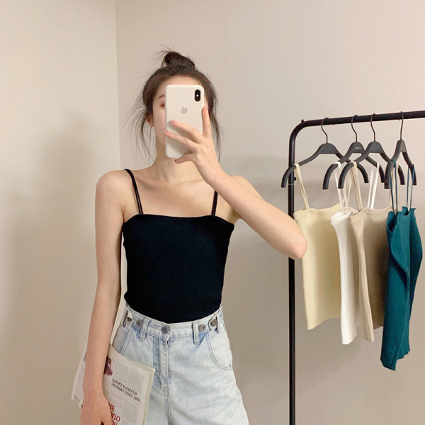 Maieu casual dama cu bretele subtiri model uni - mai multe culori