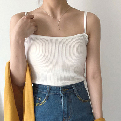 Γυναικεία αμάνικι μπλούζα με λεπτά τιραντάκια για γυναίκες