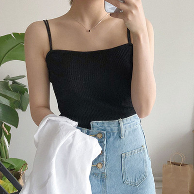 Γυναικεία αμάνικι μπλούζα με λεπτά τιραντάκια για γυναίκες