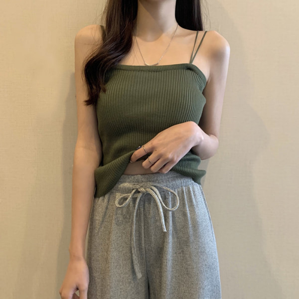 Maieu casual de damă, cu bretele subțiri și decolteu pătrat