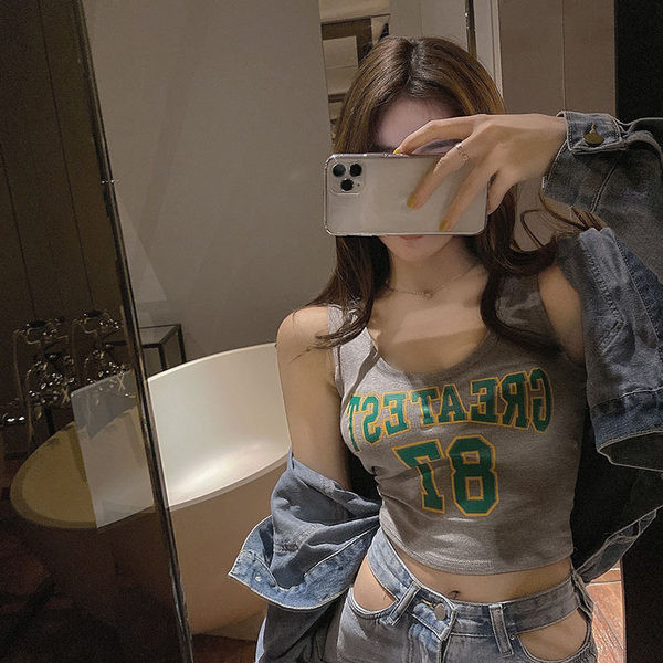 Maieu casual dama model nou cu inscriptie si bretele late