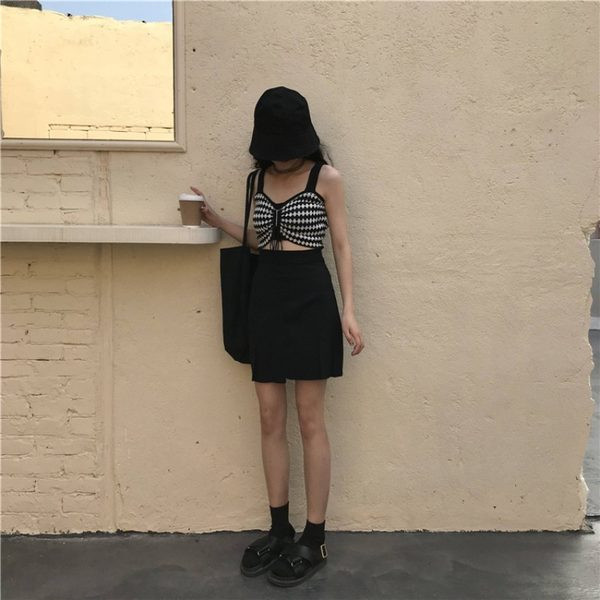 Maieu scurt de damă cu legături și bretele largi