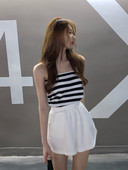 Bustieră tricotată zilnică pentru femei în alb și negru