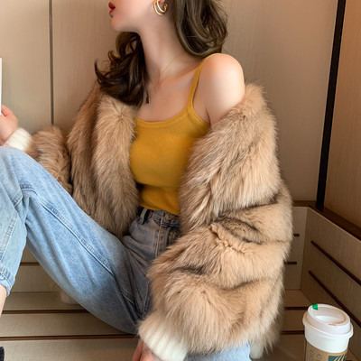 Maieu de damă tricotat subțire cu bretele subțiri