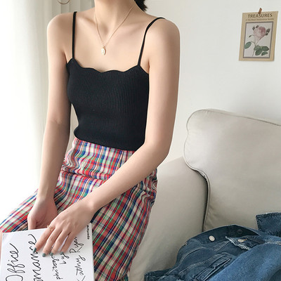 Maiou din catifea, cu bretele subțiri