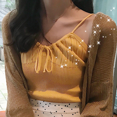 Maieu de damă tricotat cu cravate