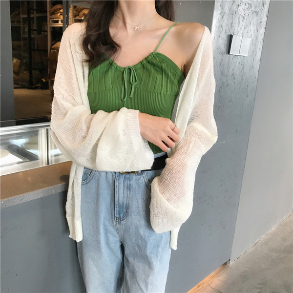 Maieu de damă tricotat cu cravate