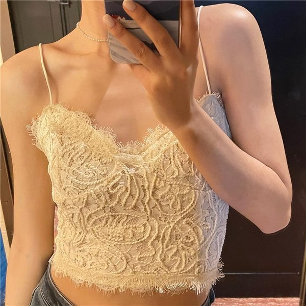 Top de damă model nou cu decolteu în V și dantelă