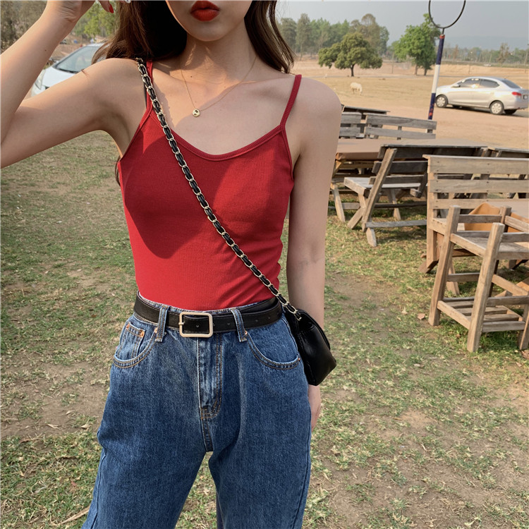 Maieu de vară din catifea cu bretele subțiri