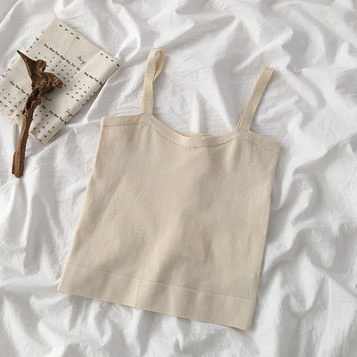 Maieu casual de damă, cu bretele subțiri tricotate