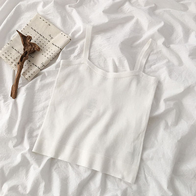 Maieu casual de damă, cu bretele subțiri tricotate