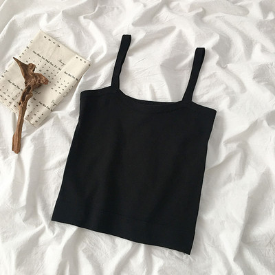 Maieu casual de damă, cu bretele subțiri tricotate