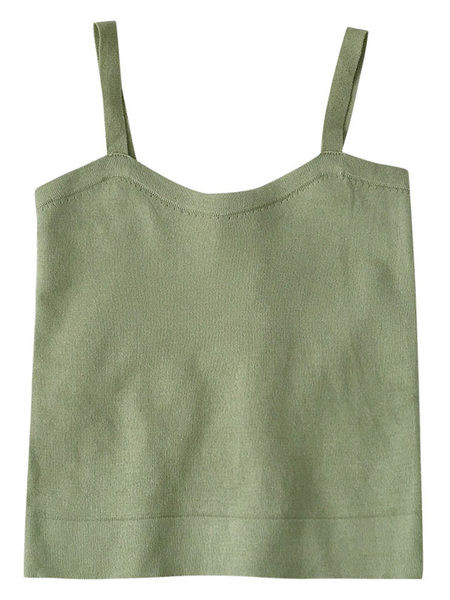 Maieu casual de damă, cu bretele subțiri tricotate