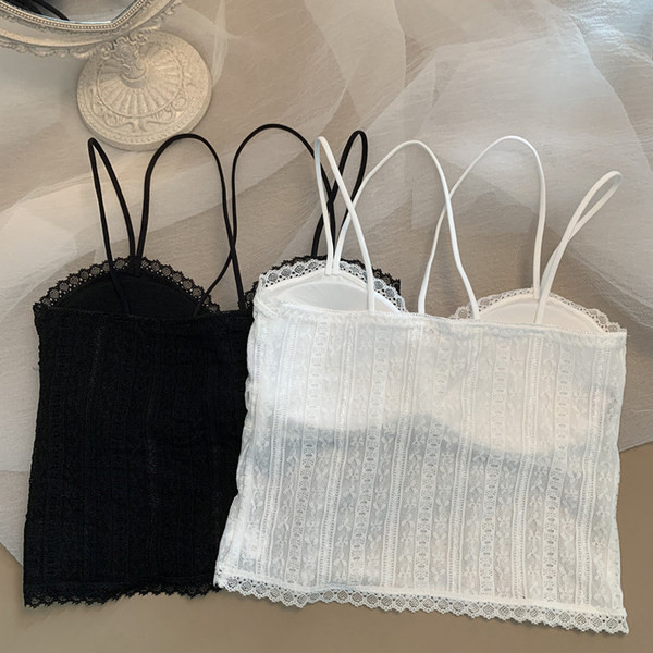 Top de dama din dantela cu bretele incrucisate