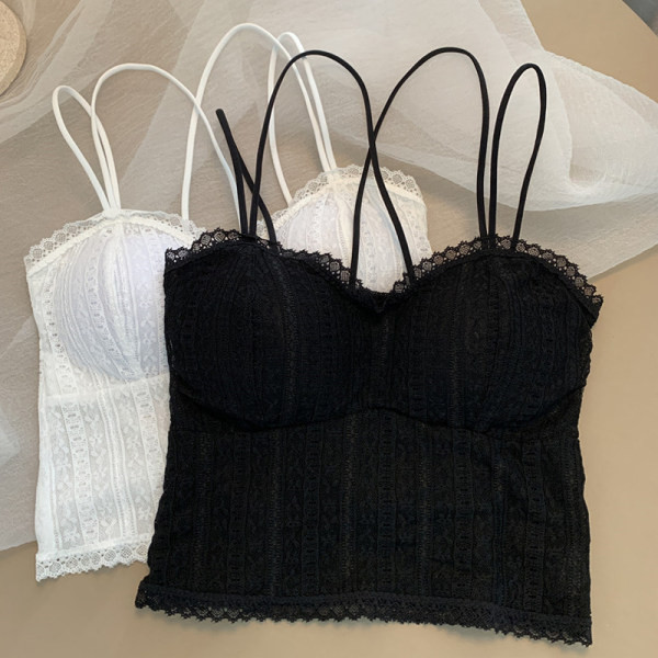 Top de dama din dantela cu bretele incrucisate