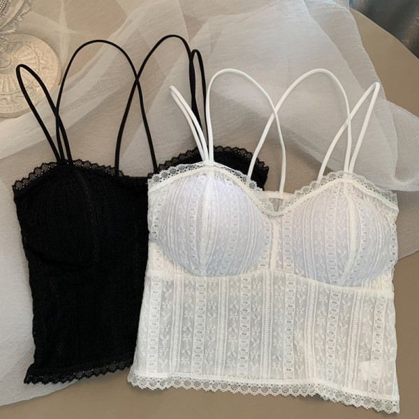 Top de dama din dantela cu bretele incrucisate