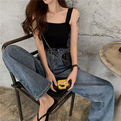 Γυναικεία μπλούζα με τετράγωνο ντεκολτέ και φαρδιά τιραντάκια