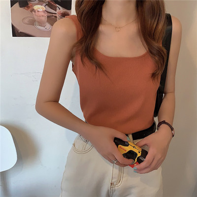 Γυναικεία αμάνικι  μπλούζα με οβάλ λαιμόκοψη