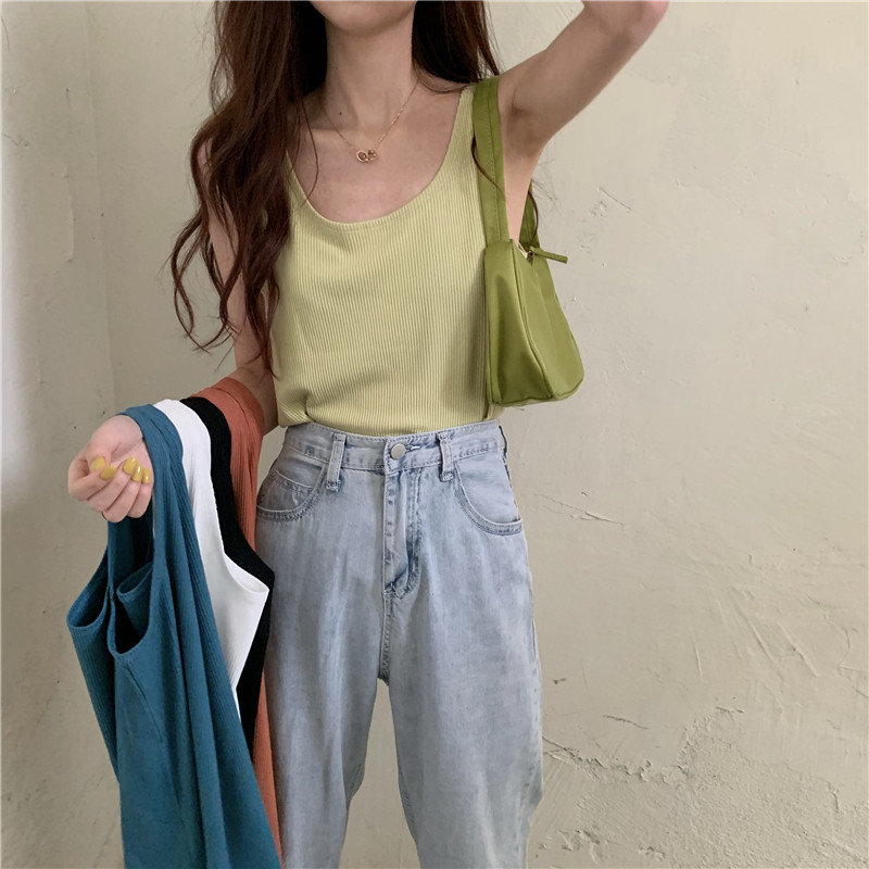 Γυναικεία αμάνικι  μπλούζα με οβάλ λαιμόκοψη