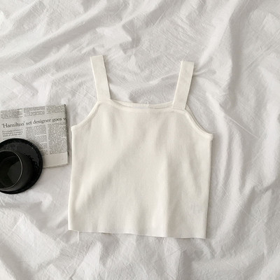 Μοντέρνα γυναικεία αμάνικι μπλούζα με τιραντάκια σε διάφορα χρώματα