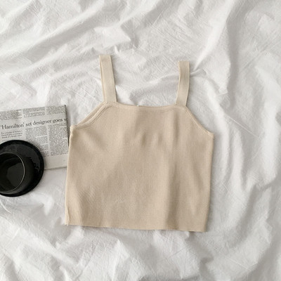 Μοντέρνα γυναικεία αμάνικι μπλούζα με τιραντάκια σε διάφορα χρώματα