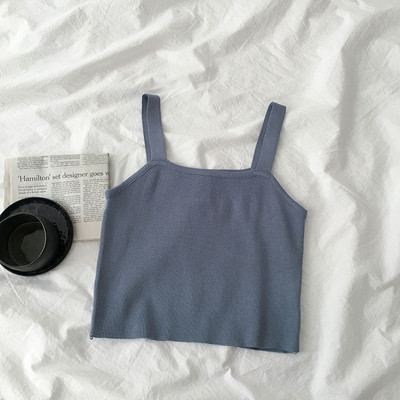 Μοντέρνα γυναικεία αμάνικι μπλούζα με τιραντάκια σε διάφορα χρώματα