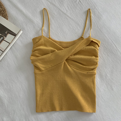 Γυναικεία καλοκαιρινή αμάνικι μπλούζα με λεπτά τιραντάκια