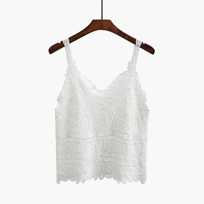 Γυναικεία αμάνικι μπλούζα μοντέρνα  με δαντέλα