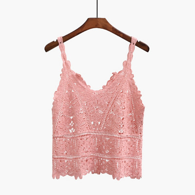 Γυναικεία αμάνικι μπλούζα μοντέρνα  με δαντέλα