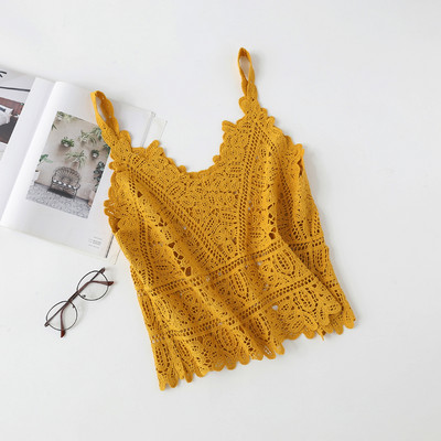 Γυναικεία αμάνικι μπλούζα μοντέρνα  με δαντέλα