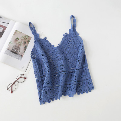 Γυναικεία αμάνικι μπλούζα μοντέρνα  με δαντέλα