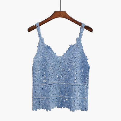 Γυναικεία αμάνικι μπλούζα μοντέρνα  με δαντέλα