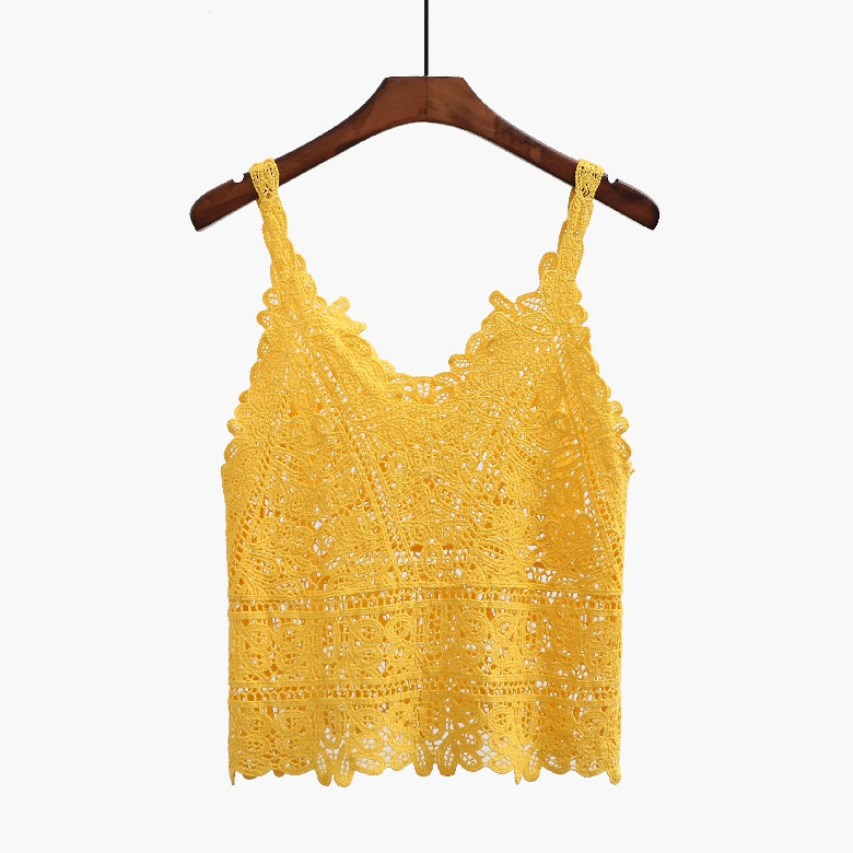 Γυναικεία αμάνικι μπλούζα μοντέρνα  με δαντέλα