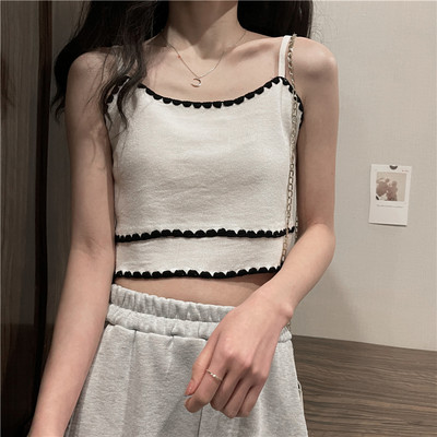 Maieu scurt cu bretele subțiri în diferite culori