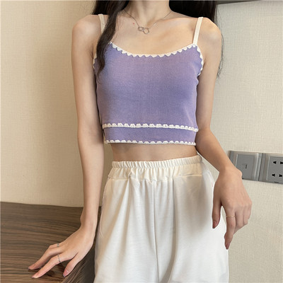 Maieu scurt cu bretele subțiri în diferite culori