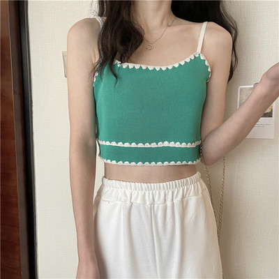 Maieu scurt cu bretele subțiri în diferite culori