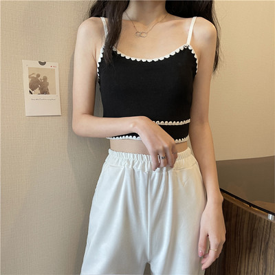 Maieu scurt cu bretele subțiri în diferite culori