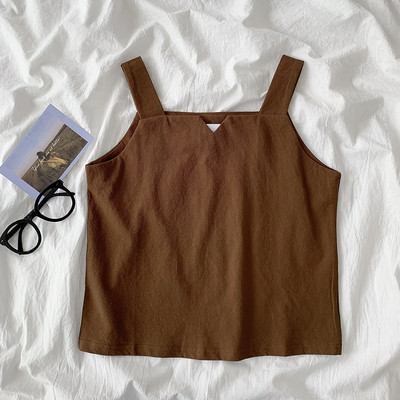 Νέο μοντέλο γυναικείο αμάνικο μπλουζάκι με τετράγωνο ντεκολτέ