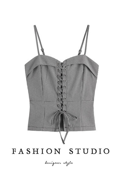 Bustieră în carouri montată cu cravate