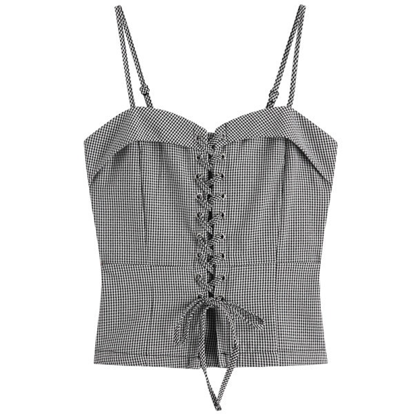 Bustieră în carouri montată cu cravate