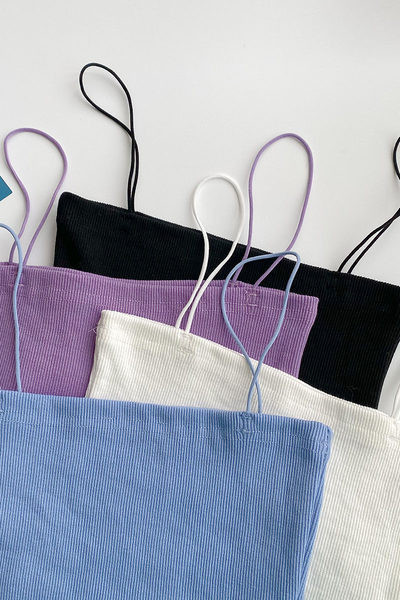 Maiou scurt dama model nou cu bretele subtiri in mai multe culori