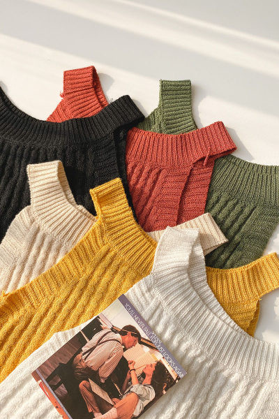 Maieu casual dama tricotat cu decolteu oval - mai multe culori