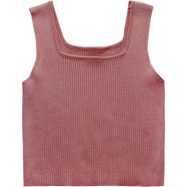 Καθημερινή γυναικεία αμάνικι μπλούζα με τετράγωνο ντεκολτέ και φαρδιά τιραντάκια