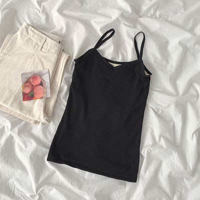 Γυναικεία αμάνικι μπλουζάκι με ντεκολτέ και λεπτά τιραντάκια