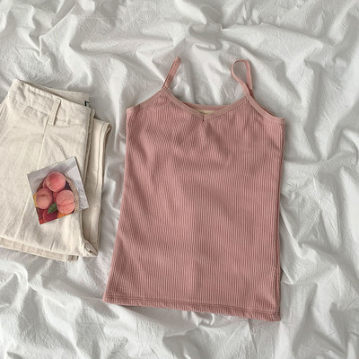 Γυναικεία αμάνικι μπλουζάκι με ντεκολτέ και λεπτά τιραντάκια